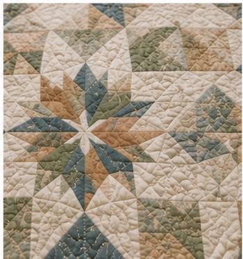 Detailed quilt stitching
